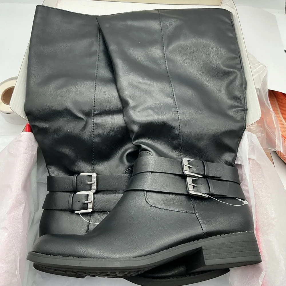 NWT Style & Co. MaliaWC black Mid-Calf  Black Over the Knee‎ Boots size 7.5 M